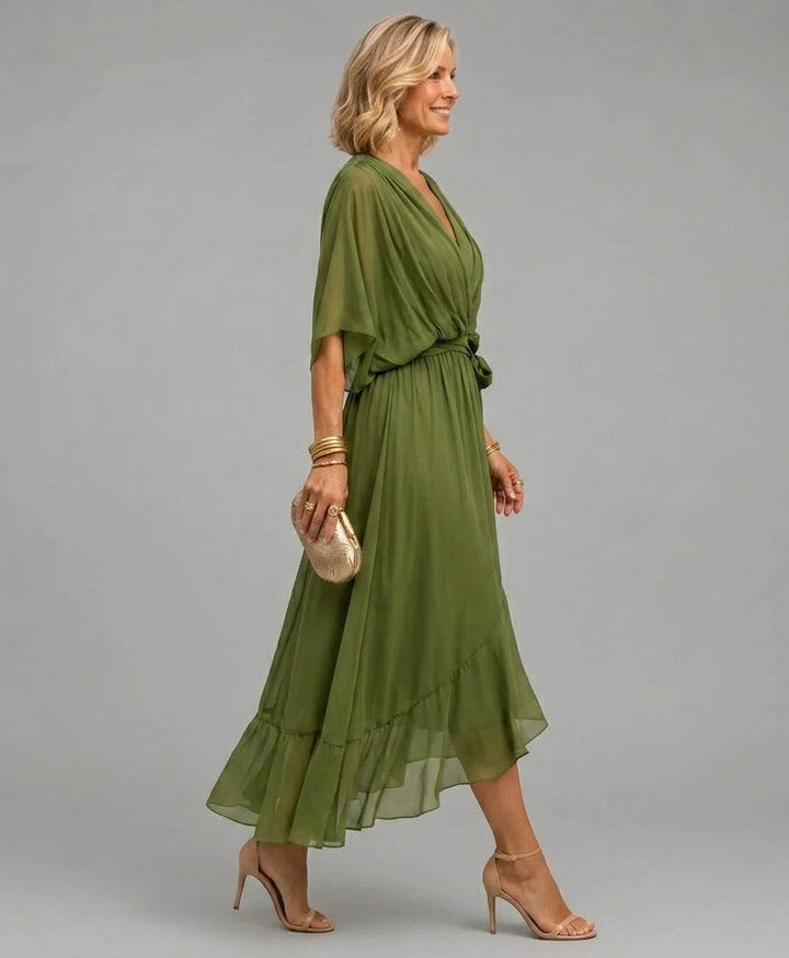 Marta™ | Chiffon Dress With V-Neck
