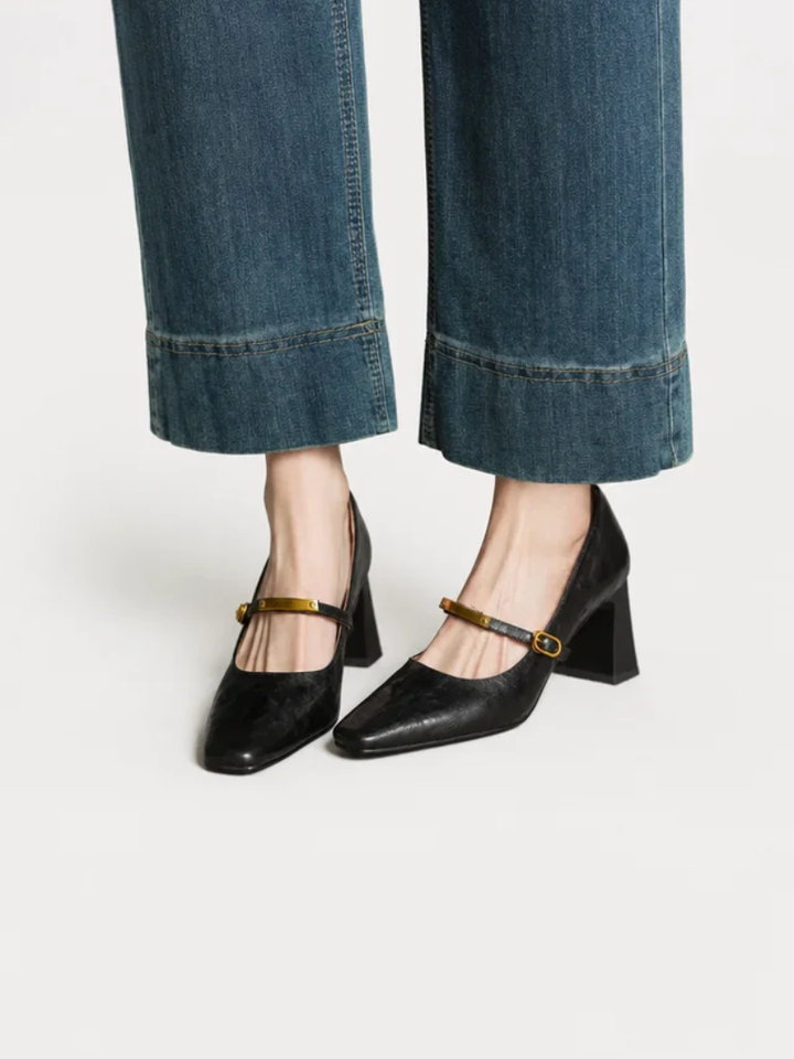 Marleon Leather Strap Pumps