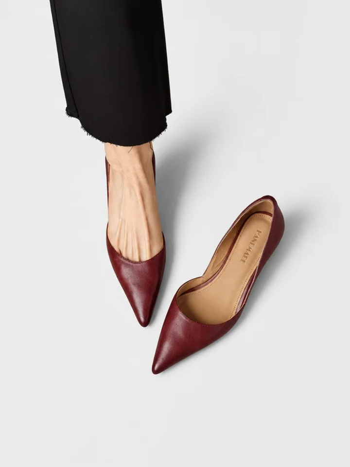 Ceyra Leather Kitten Heels