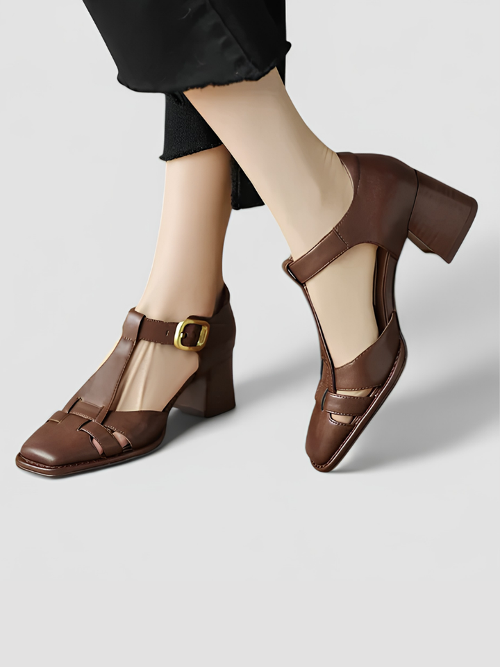 Elyxiana | Orthopedic T-Strap Block Heels