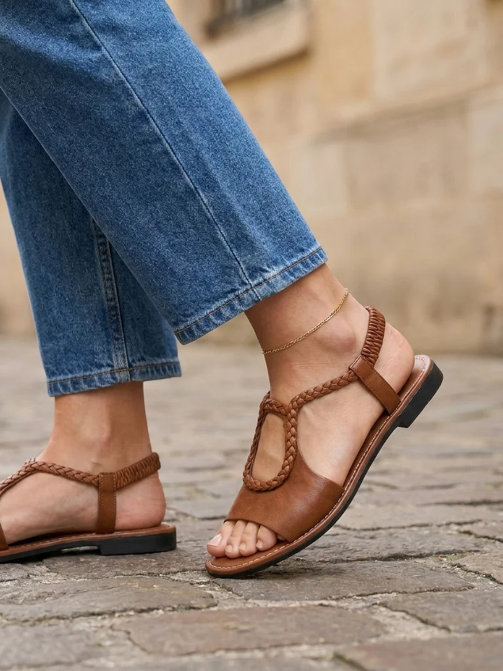 Bianca™ | Comfortable Everyday Braided Leather Sandals
