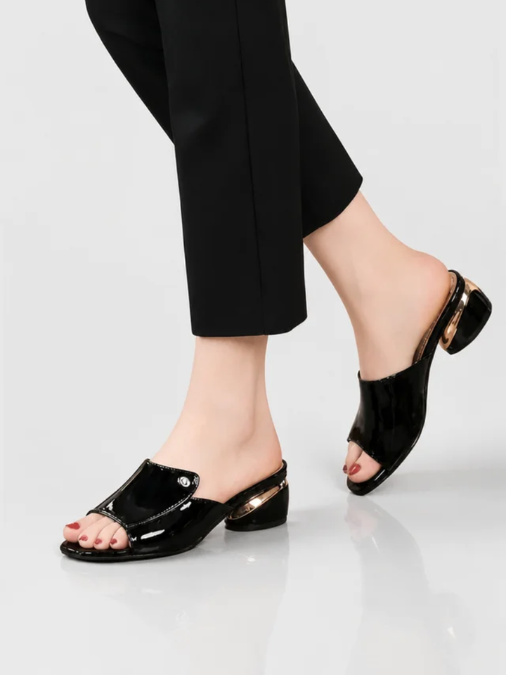 Mauve Patent Slide Heels