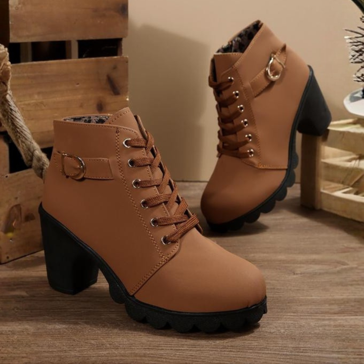 Ivory™ - Lace Up Ankle Block Heel