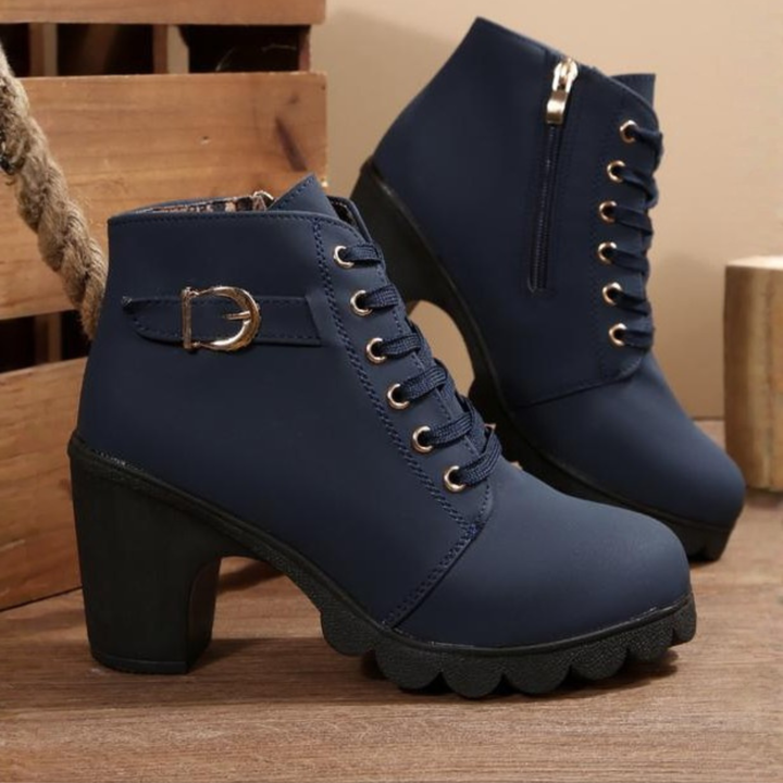 Ivory™ - Lace Up Ankle Block Heel