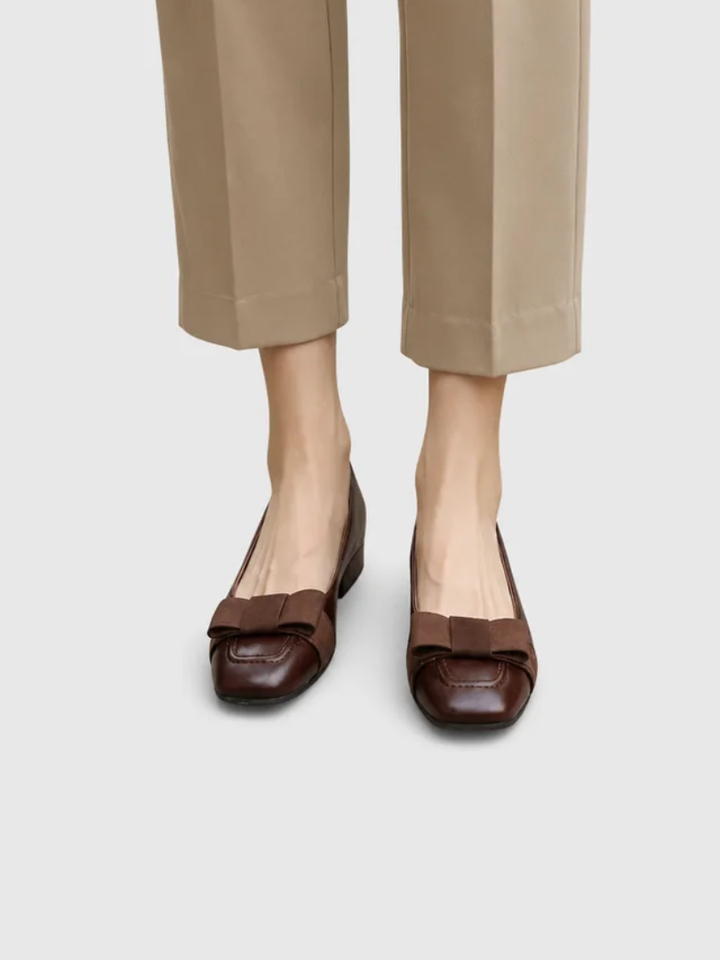 Camille Bow Leather Flats