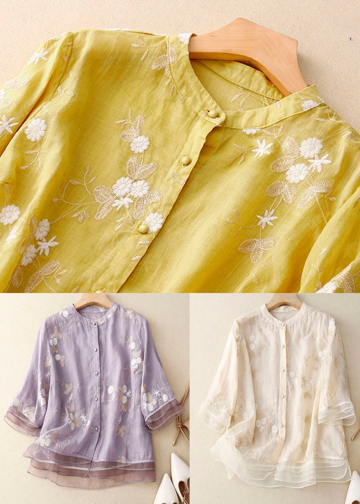 Kourtney™ | Chic Blouse with Floral Accents