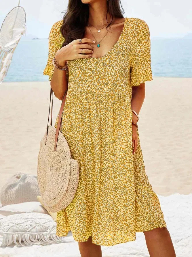 Daisy | Women's Cotton Ditsy Floral Flutter Sleeve Mini Dress