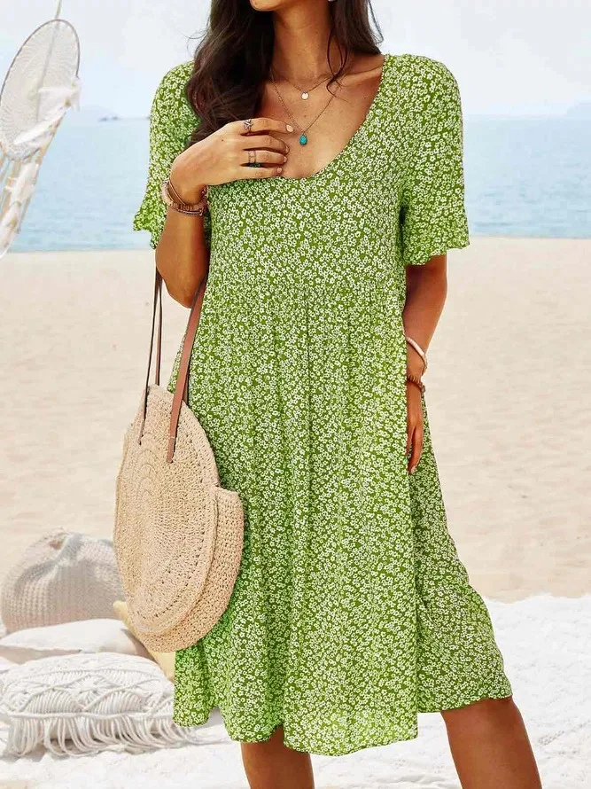 Daisy | Women's Cotton Ditsy Floral Flutter Sleeve Mini Dress