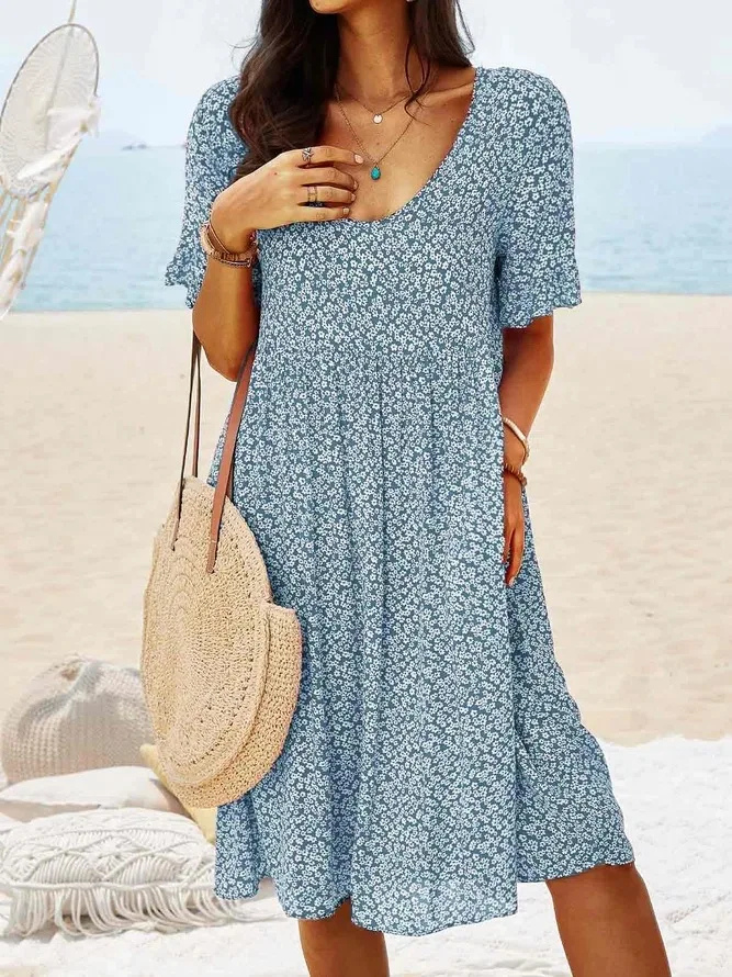 Daisy | Women's Cotton Ditsy Floral Flutter Sleeve Mini Dress