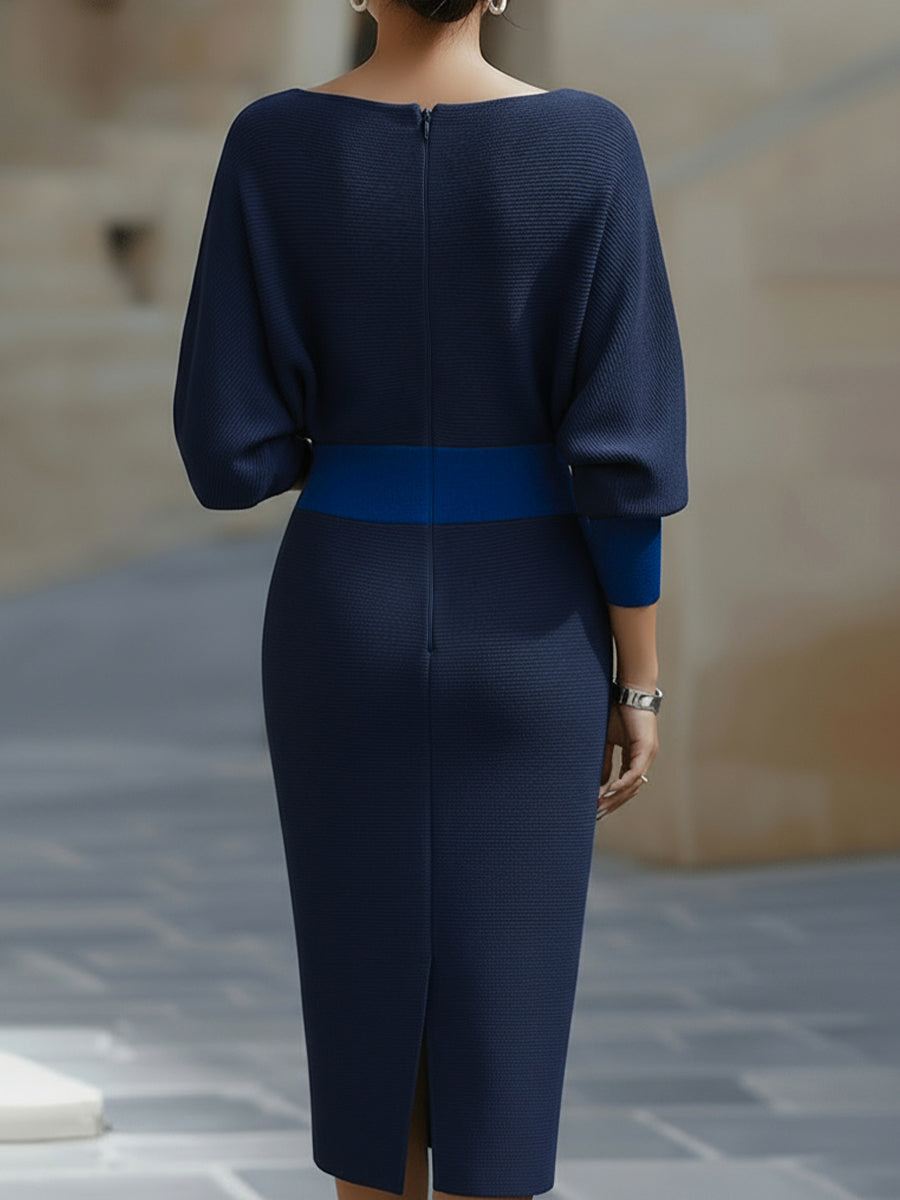 Isadora | Women's Elegant Satin Cowl-Neck Bodycon Midi