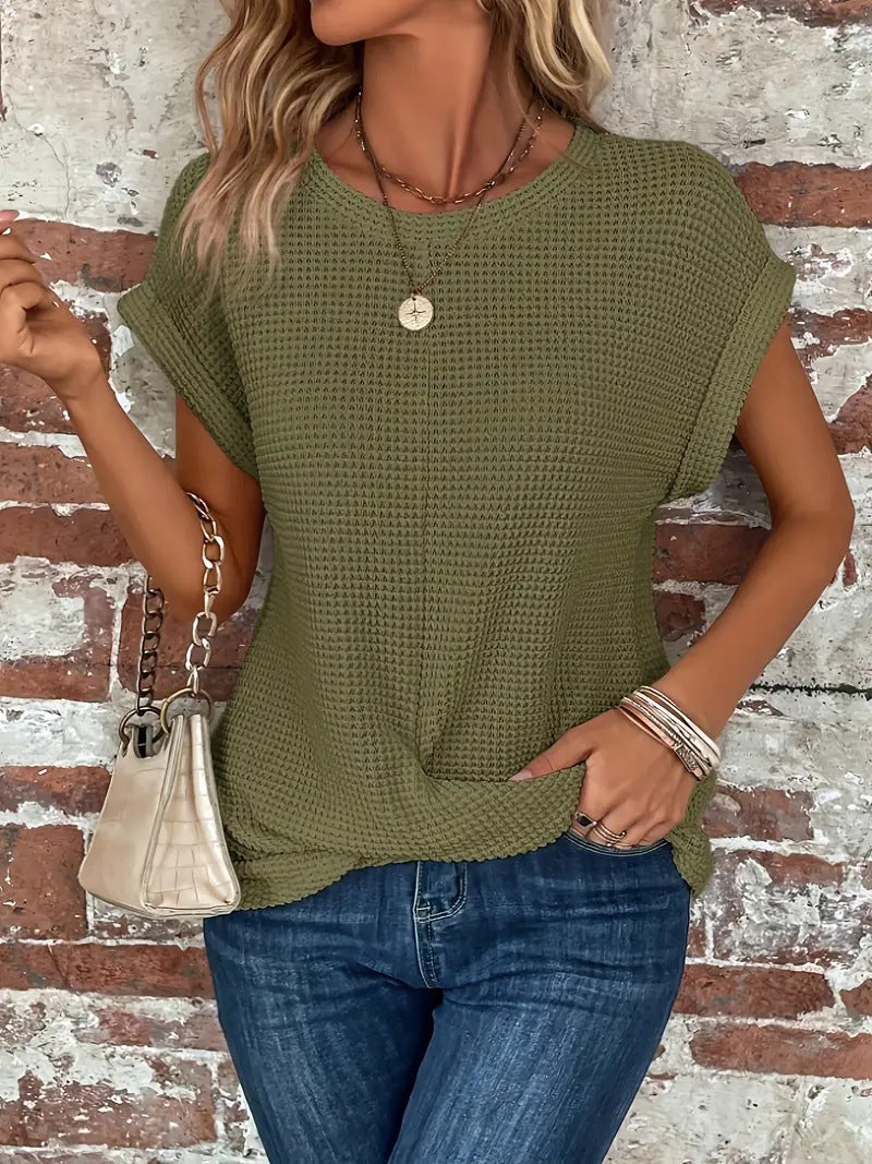 Sylvia™ | Waffle Knit Casual Tee