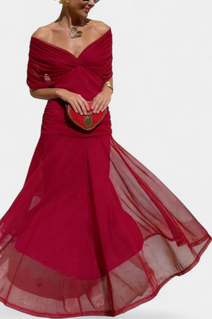 Elowen™ - Long floral dress with V-neck