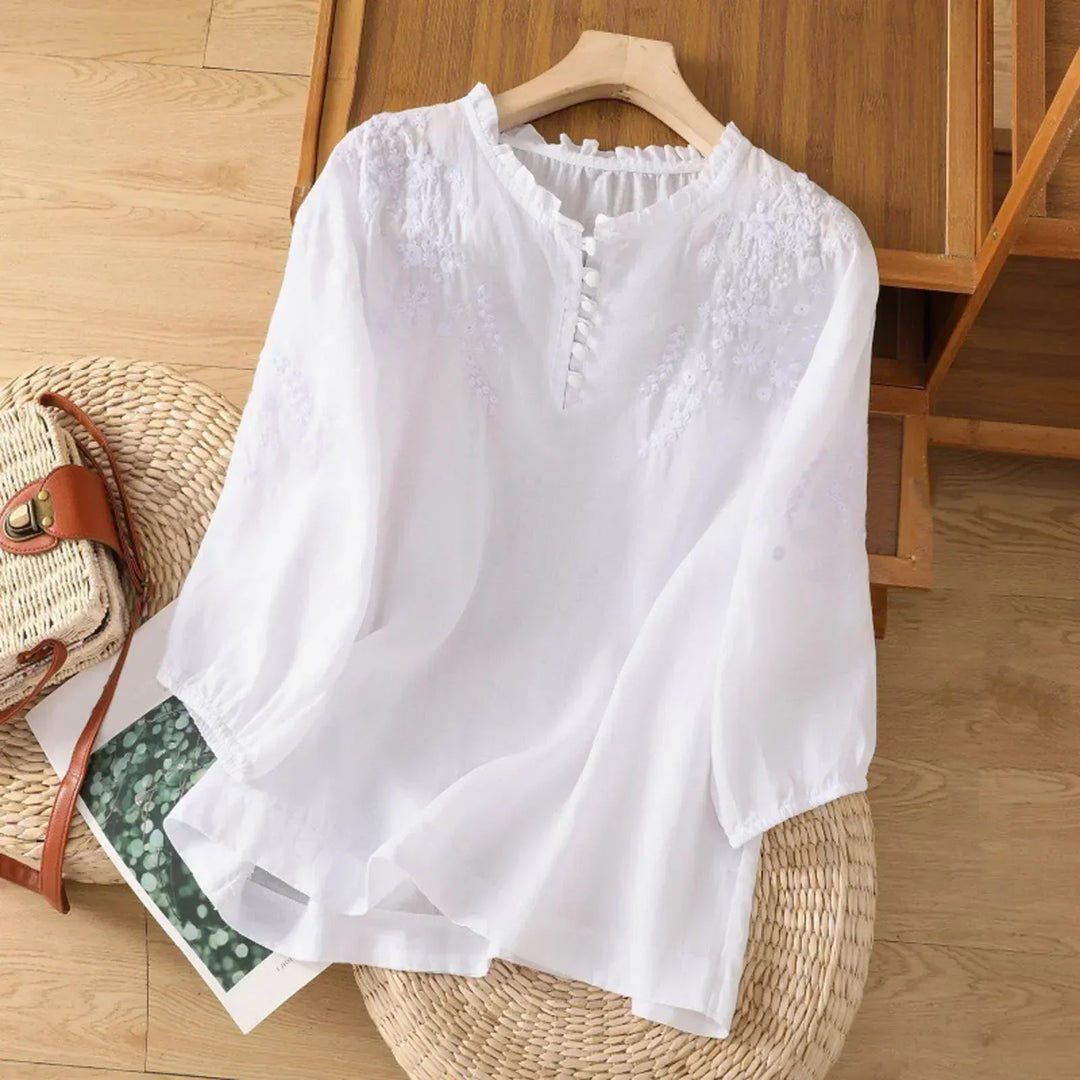 Suzanne™ | Floral Button-Front Blouse
