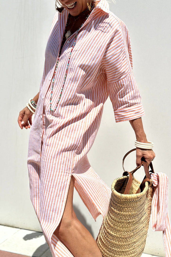 Sophia™ | Timeless Striped Shirt Dress with Elegant Comfort