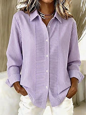 Deanne | Casual Striped Button Front Blouse