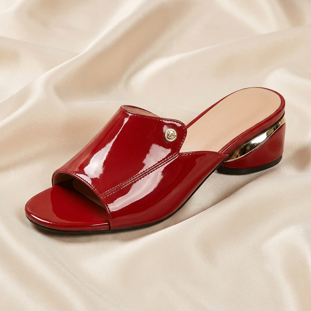Mauve Patent Slide Heels