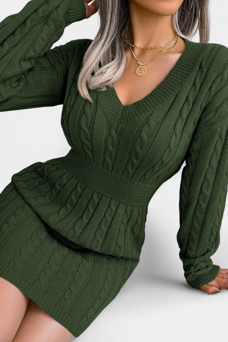 Cléora Long Sleeve Mini Bodycon Sweater Dress