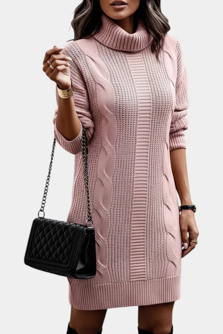 Taciana Long Sleeve Roll Neck Knitted Dress