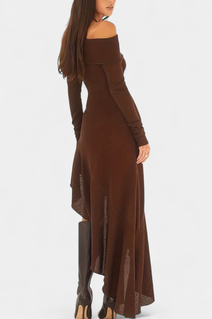 Asymmetrical Hem One-Shoulder Fitted Dress - Recife