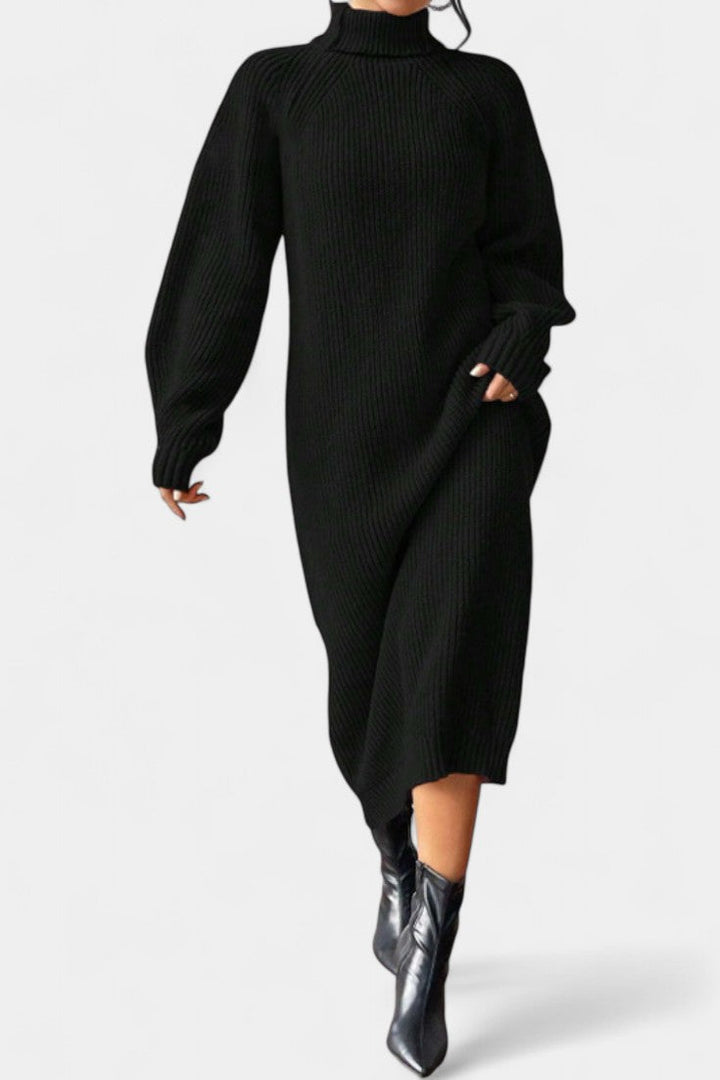 Liliriane Turtleneck Knitted Midi Dress
