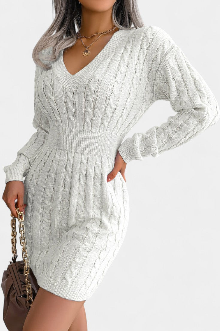 Cléora Long Sleeve Mini Bodycon Sweater Dress