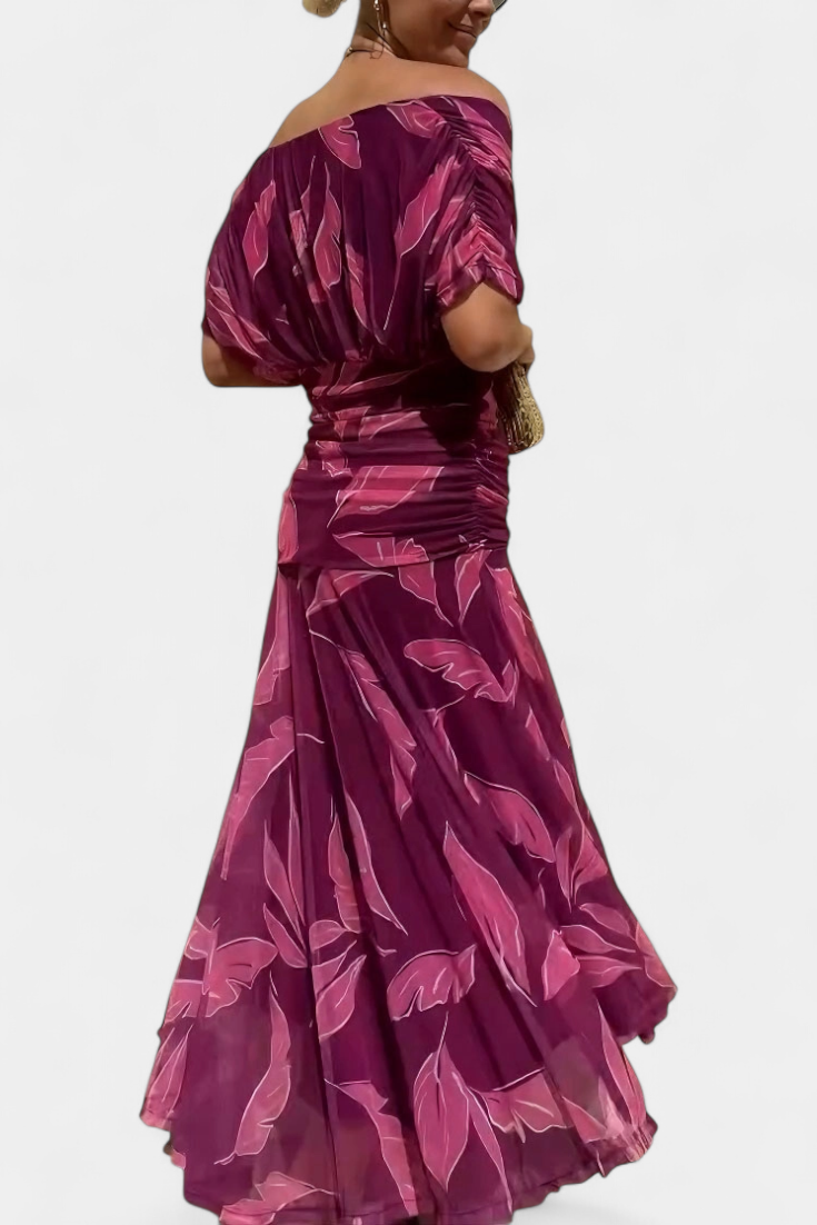 Elowen™ - Long floral dress with V-neck