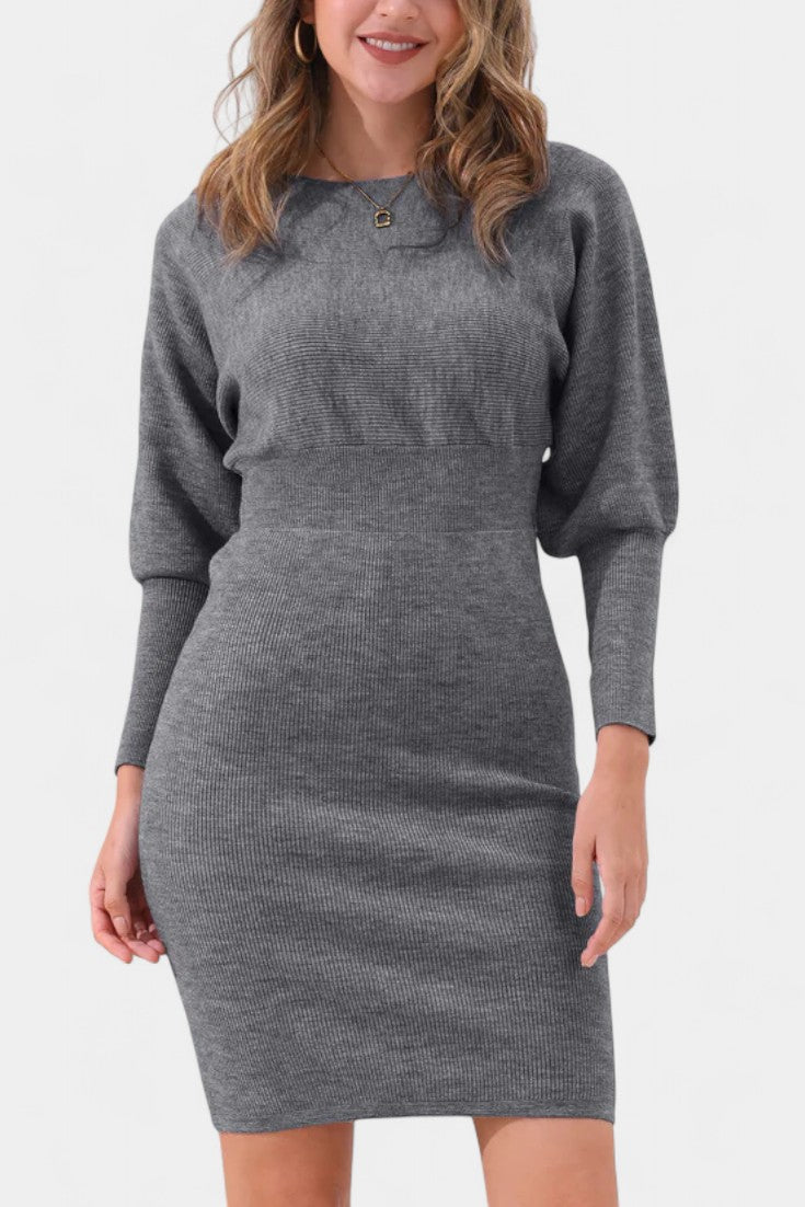 Abélise Long Sleeve Fitted Midi Sweater Dress