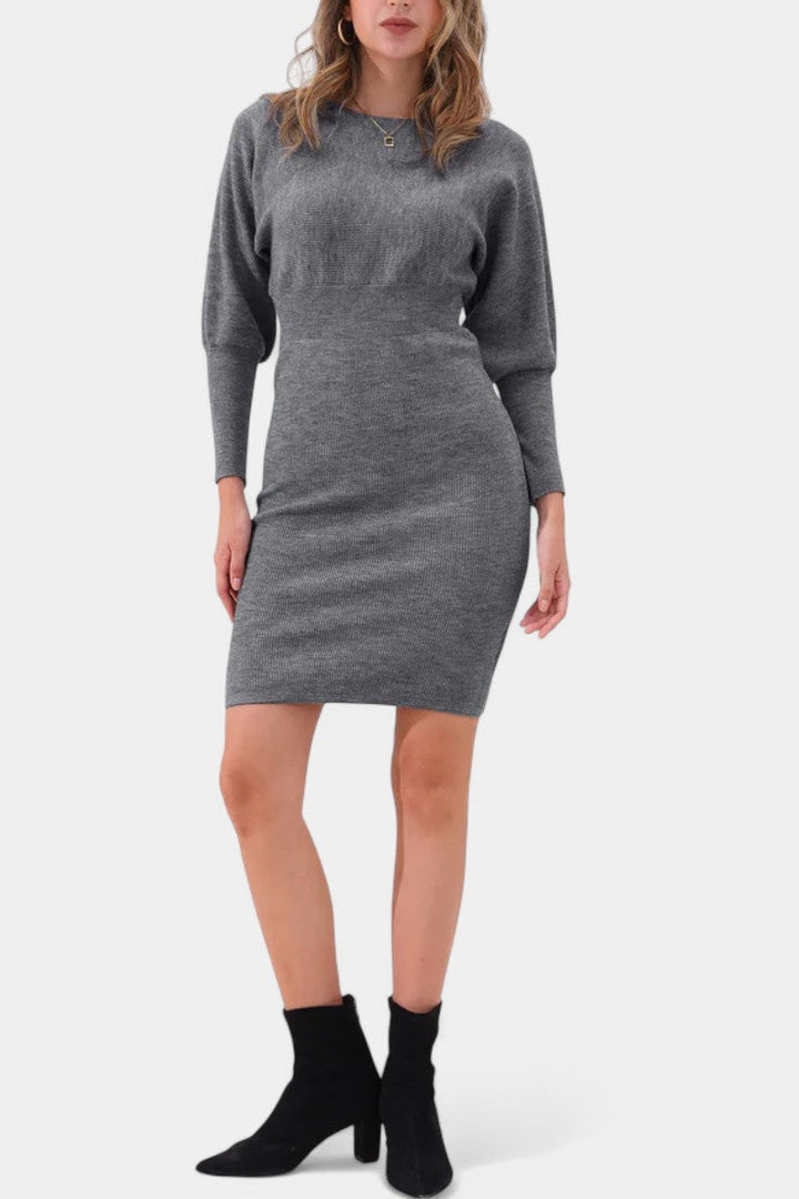 Abélise Long Sleeve Fitted Midi Sweater Dress