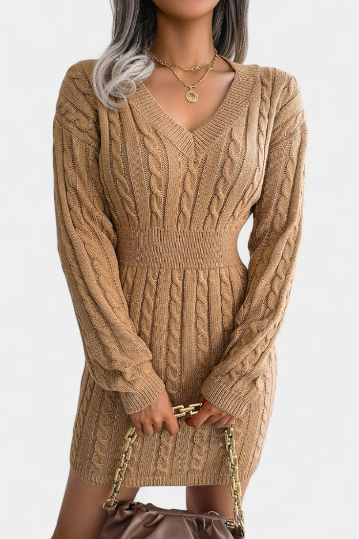 Cléora Long Sleeve Mini Bodycon Sweater Dress