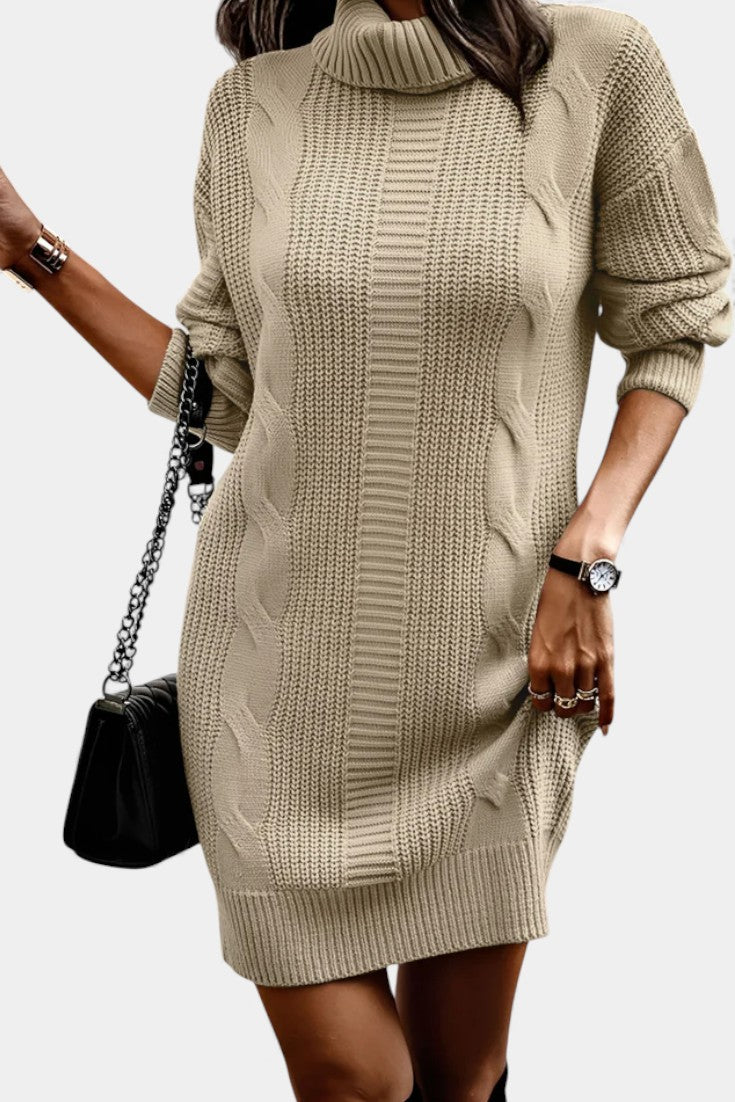 Taciana Long Sleeve Roll Neck Knitted Dress