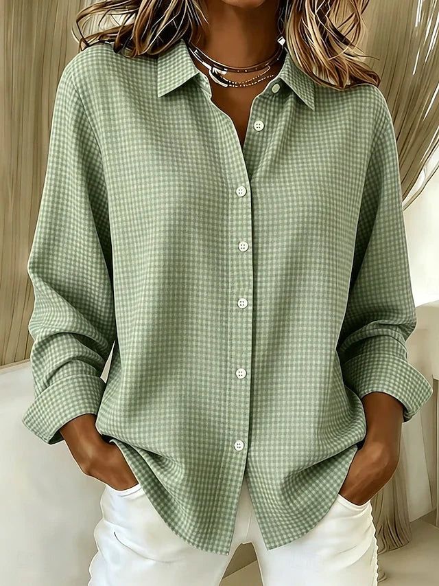 Carie | Relaxed Gingham Button Front Blouse