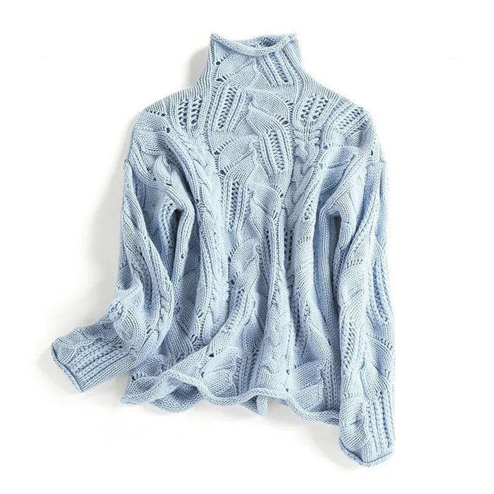 Amelia | Women's Cable Knit Sweater Turtleneck Loose-Fit Pullover