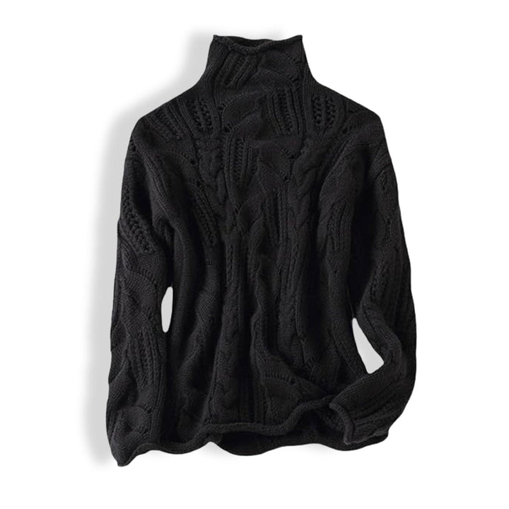 Amelia | Women's Cable Knit Sweater Turtleneck Loose-Fit Pullover