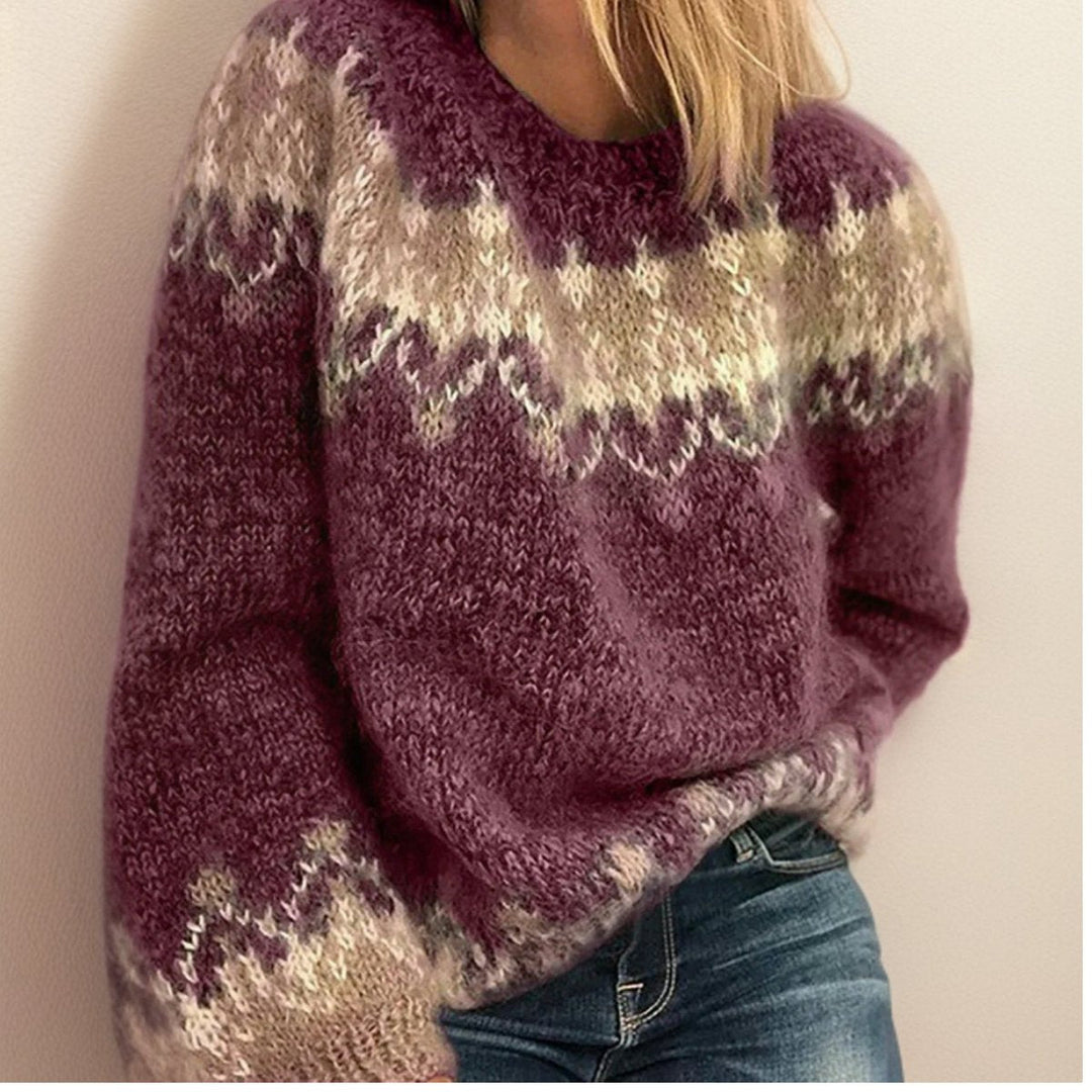 Luna | Women's Fair Isle Jacquard Pullover Knit Sweater