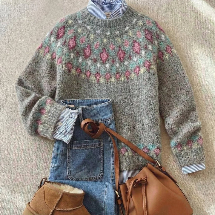 Grace | Women's Fair Isle Nordic Relaxed-Fit Knit Sweater