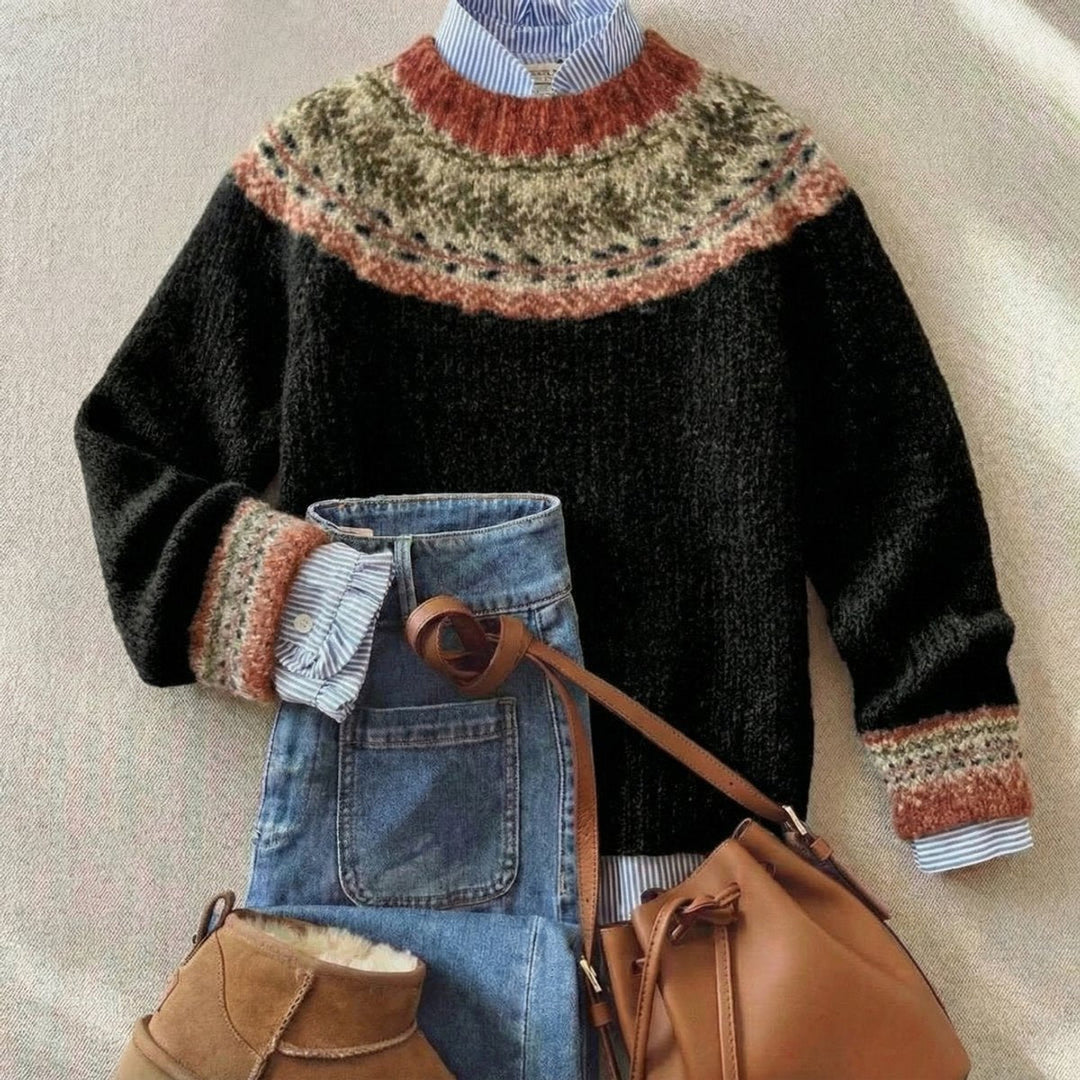Grace | Women's Fair Isle Nordic Relaxed-Fit Knit Sweater