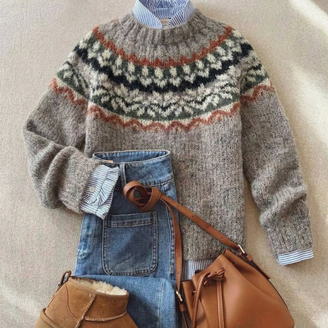 Grace | Women's Fair Isle Nordic Relaxed-Fit Knit Sweater
