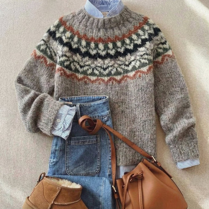 Grace | Women's Fair Isle Nordic Relaxed-Fit Knit Sweater