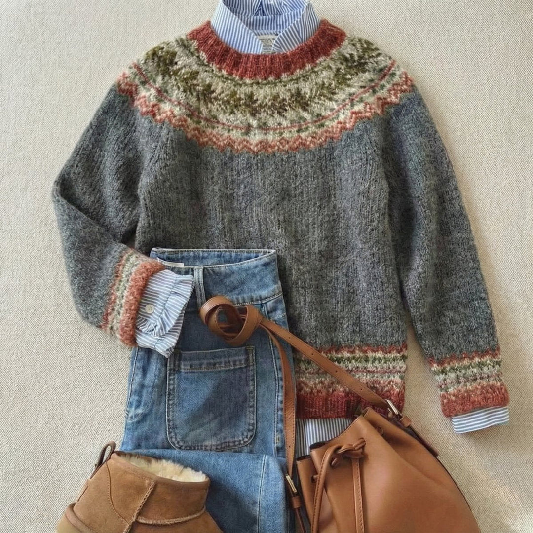 Grace | Women's Fair Isle Nordic Relaxed-Fit Knit Sweater