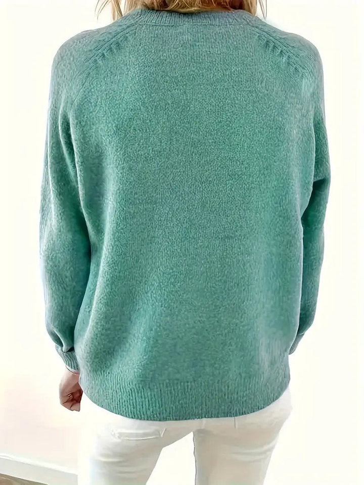Scarlett | Women's Half-Button V-Neck Long Sleeve Knit Sweater
