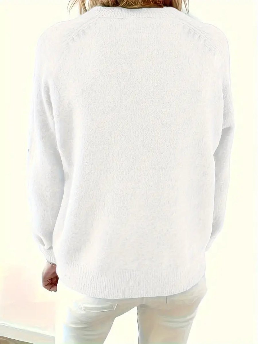 Scarlett | Women's Half-Button V-Neck Long Sleeve Knit Sweater