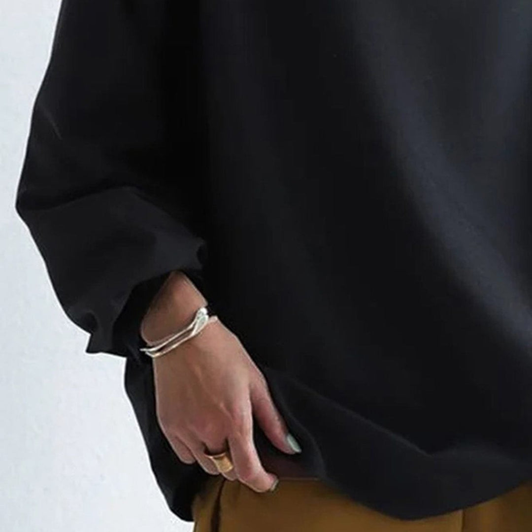 Layla | Women's Oversized Mock-Neck Knit Sweater Relaxed Pullover Top