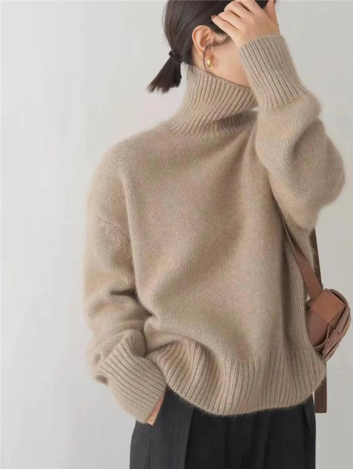 Harper | Women's Oversized Turtleneck Cashmere Knit Sweater