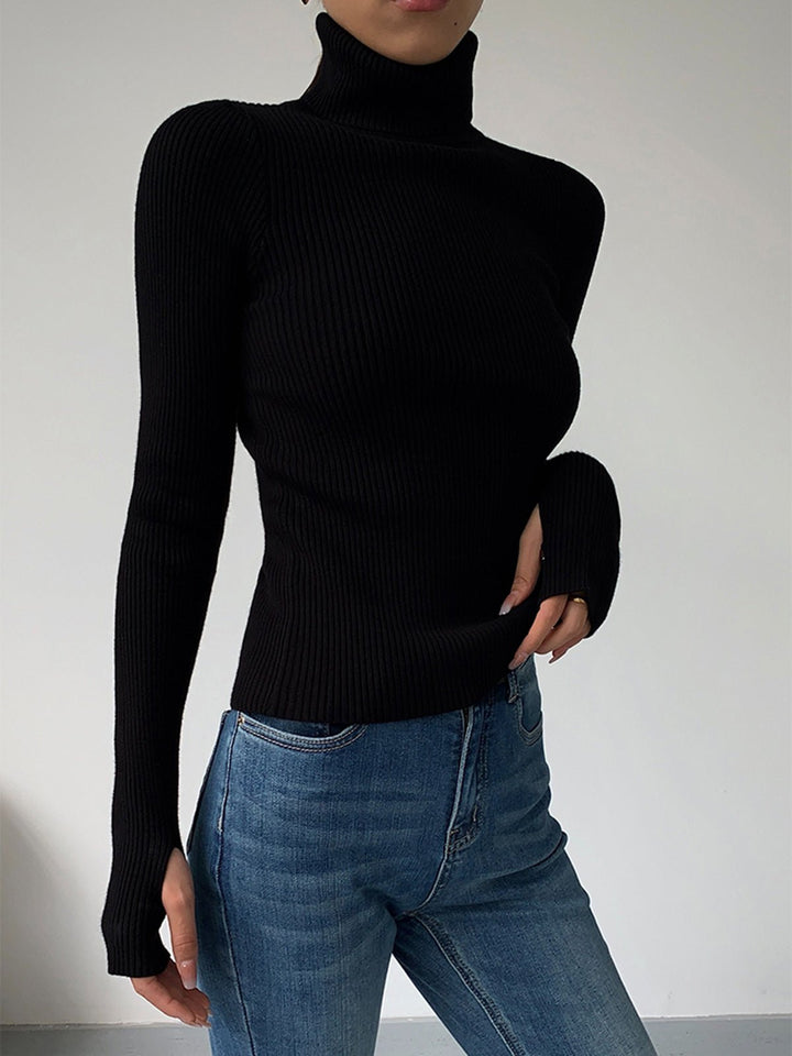 Scarlett | Women's Ribbed Turtleneck Lightweight Knit Sweater