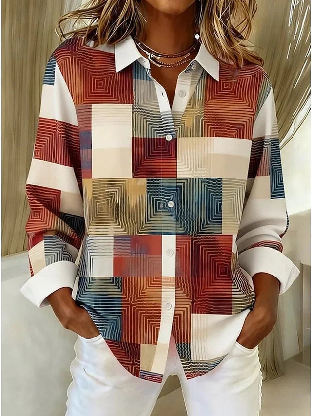 Therese | Vintage Patchwork Button Front Blouse